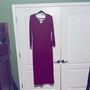 Morgan & Co. Burgundy Long Sleeve Gown